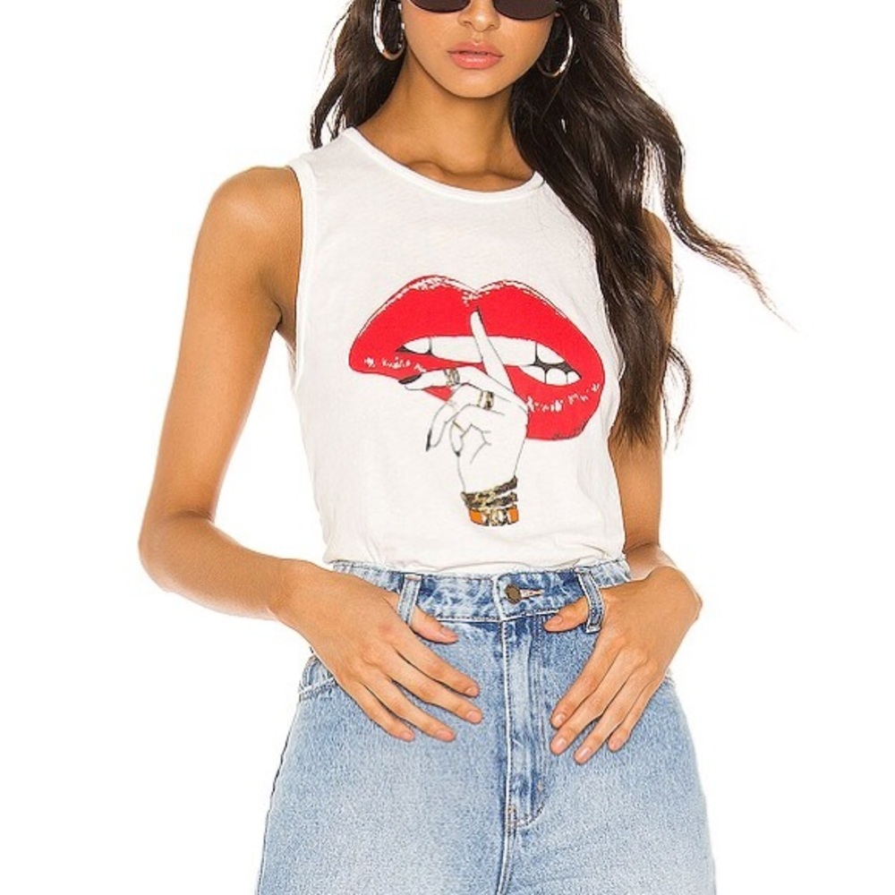 Lauren Moshi Graphic ashlin tank in milk, xl, BNWT